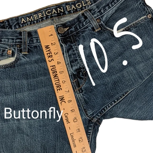 American Eagle straight leg jeans men's button fly distressed destroyed… - Picture 5 of 11
